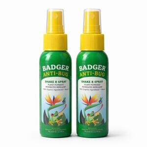 Badger Anti Bug Shake & Spray Mosquito Repellent 2.7oz Plant Based 2 Pack NEW